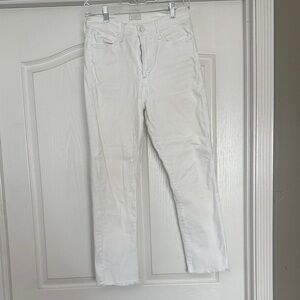 MOTHER Women's Straight Leg White Jeans